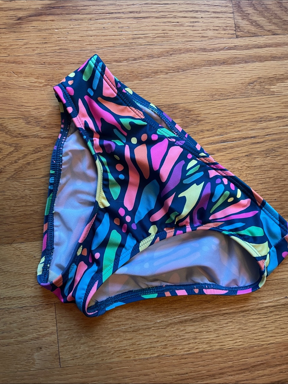Lands' End Purple colorful mosaic butterfly Rash Guard & bikini bottom - Picture 8 of 12